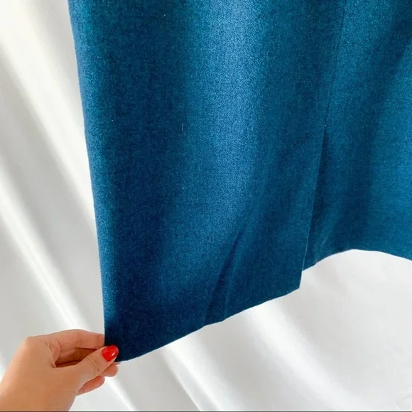 Pendleton Vintage 100% Virgin Wool Blue Midi Pencil Skirt Size 12P - Picture 9 of 12